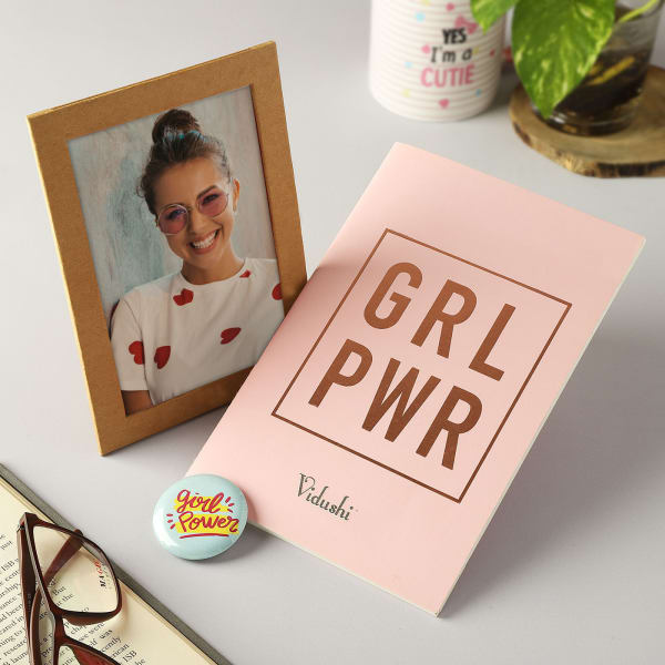 Girl Power Personalized Notebook And Frame