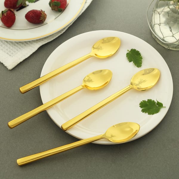 Glam Gold Dessert Spoons (Set of 4)