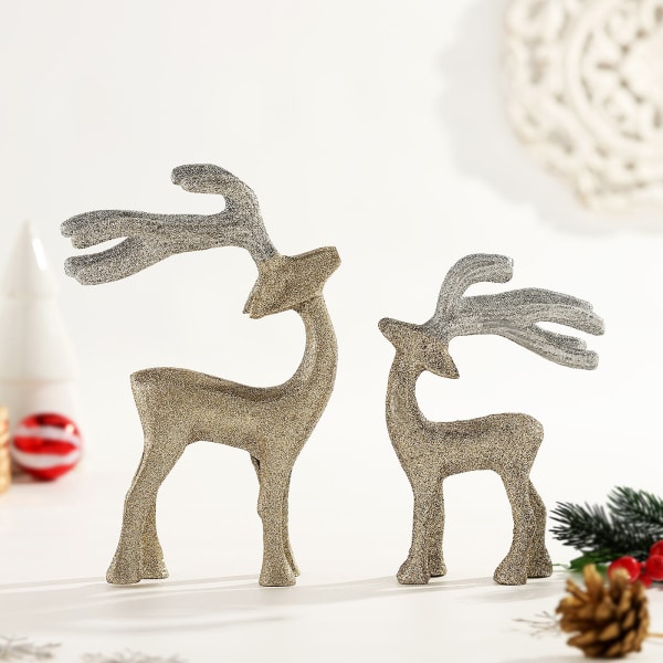 Glittering Reindeers For Christmas Set of 2