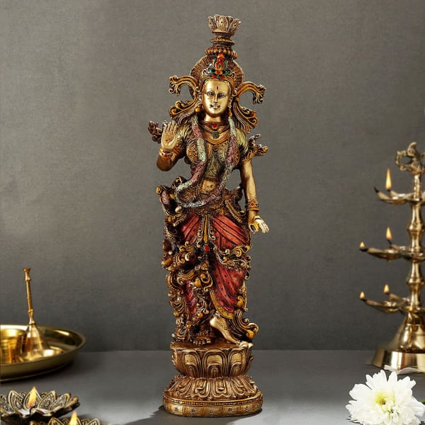 Goddess Radha Resin Statue: Gift/Send Home Gifts Online JVS1272612 |IGP.com