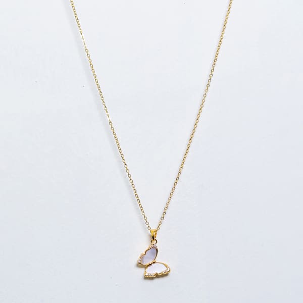 Gold Plated Butterfly Pendant Necklace