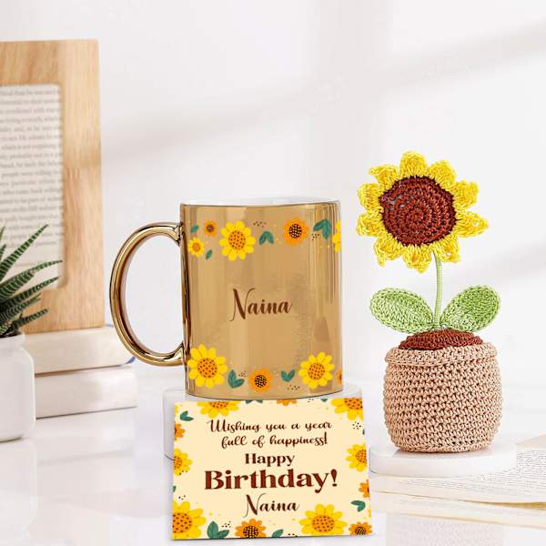 Golden Bloom Personalized Birthday Hamper