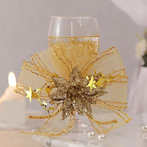 Golden Gel Love Candle Glass