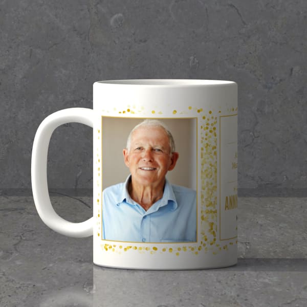 Golden Glitters Personalized Anniversary Mug