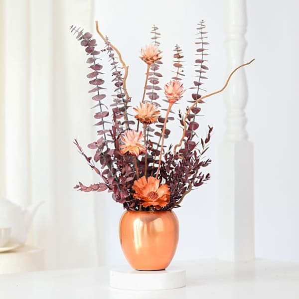 Golden Grace Dry Flower Goblet Arrangement