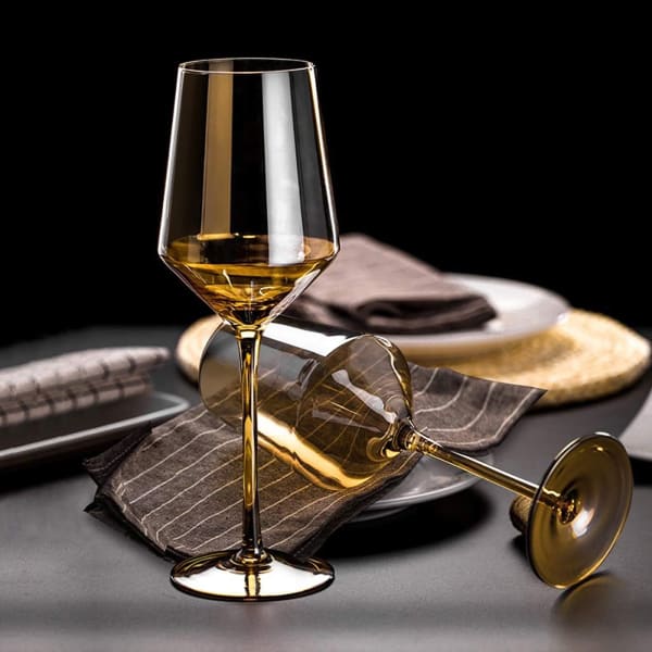 Golden Hue Wine Glasses - Set Of 6