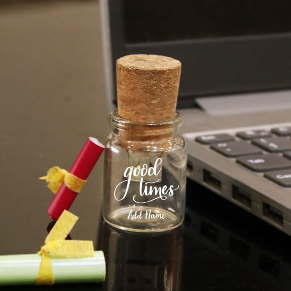 Good Times Personalized USB Pendrive in Bottle- 64GB