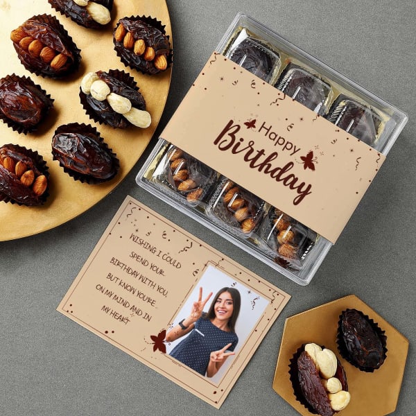 Gourmet Medjool Dates Birthday Box With Personalized Card (Box of 9)