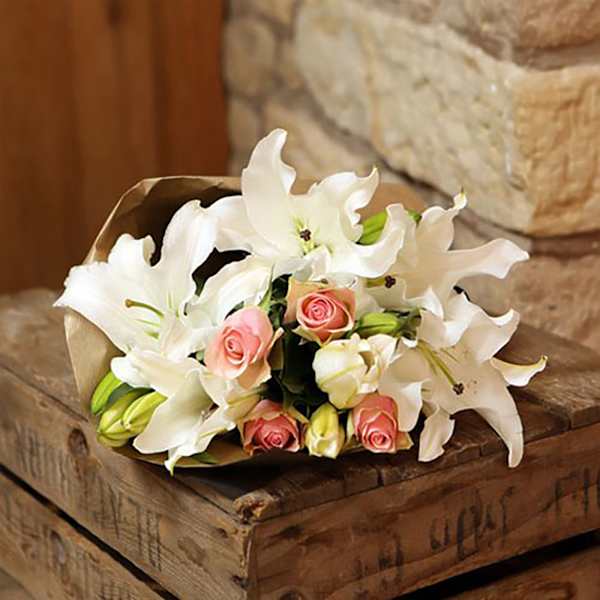 Graceful Lilies And Roses Bouquet