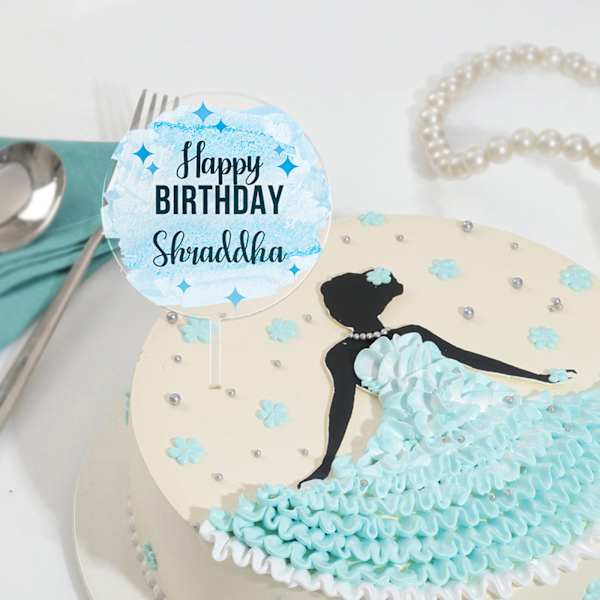 Graceful Personalized Birthday Celebration Cake