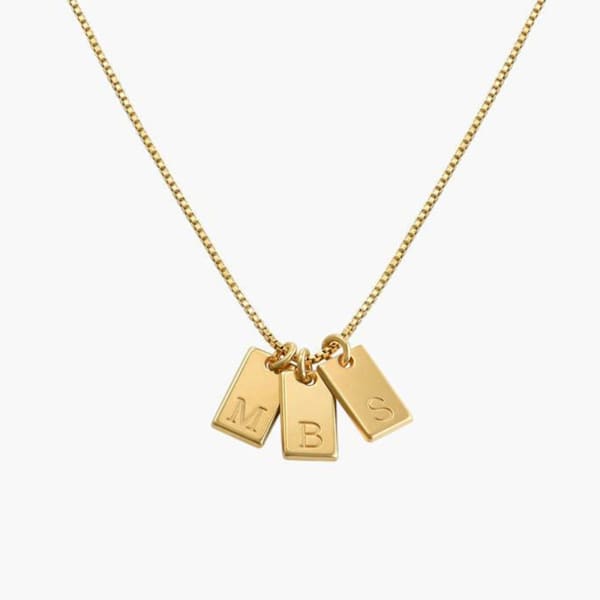 Graceful Personalized Three Tags Initial Necklace