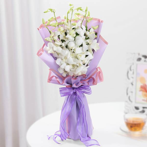 Graceful White Orchid Bouquet