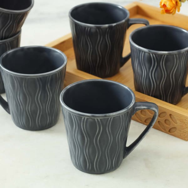 Grey Ceramic Mugs Set of 6: Gift/Send Home and Living Gifts Online ...