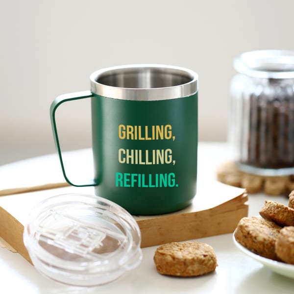 Grilling Chilling Refilling - Personalized Green Mug