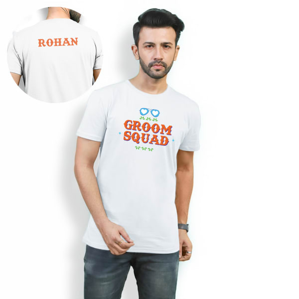 Groom Squad Personalized Men's T-shirt - White