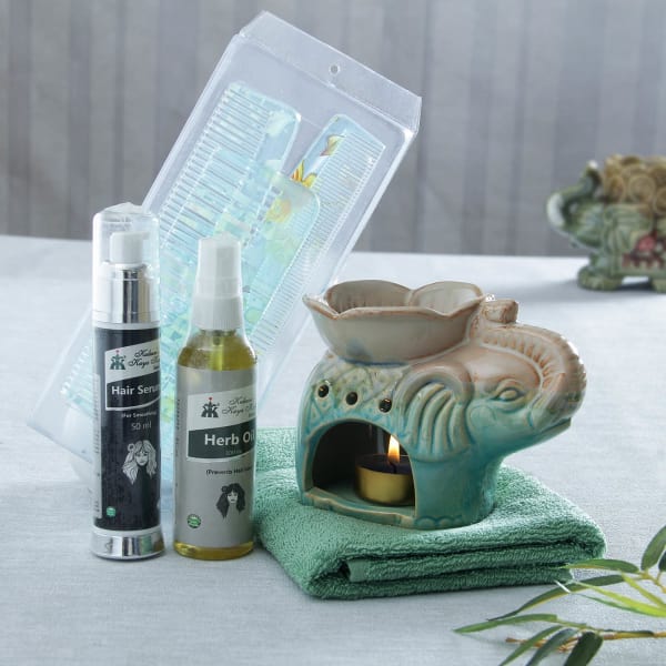 Grooming Set with Ceramic Aroma Pot for Her Gift/Send Mother's Day