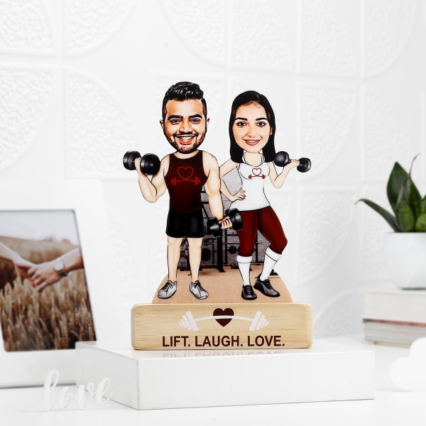 Gym Couple Personalized Caricature