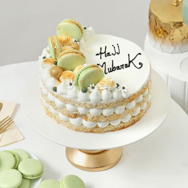 Hajj Mubarak Macaroon Vanilla Cake (One Kg)