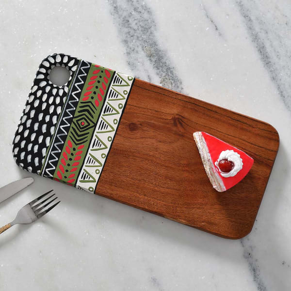 Hand-Painted Wooden Chopping Board/ Serving Platter