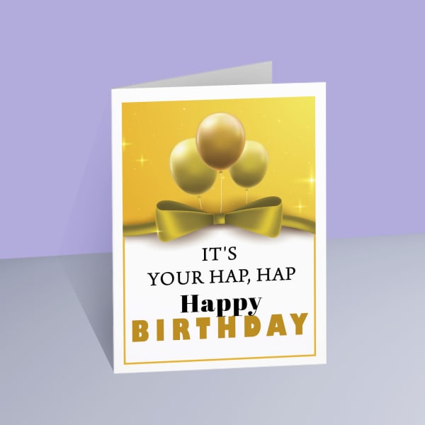 Hap Hap Happy Personalized A5 Birthday Laminated Card