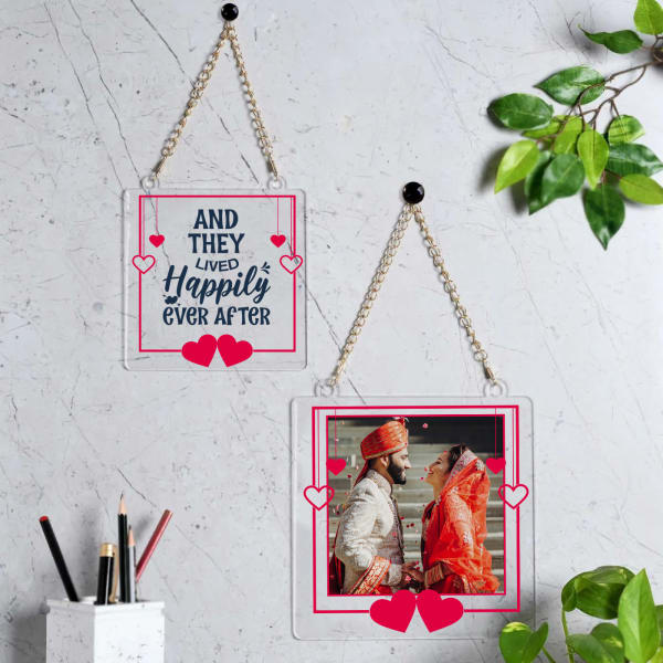 Happily Ever After Personalized Hanging Photo Frames (Set of 2)