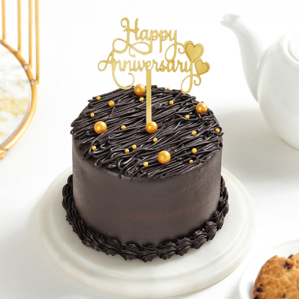 Happy Anniversary Choco-Truffle Cake (Half Kg)