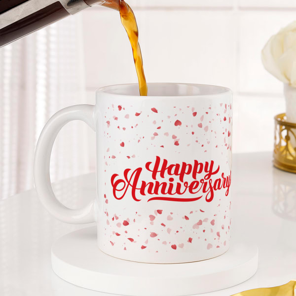 Happy Anniversary Personalized White Mug