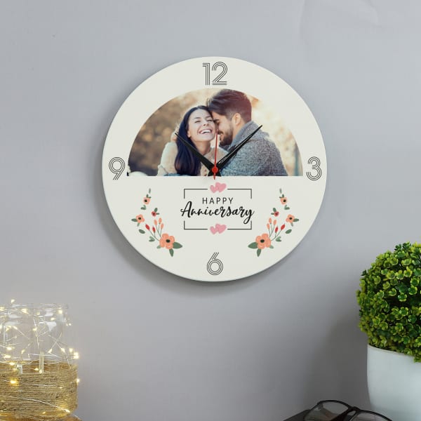 Happy Anniversary Personalized Wooden Wall Clock