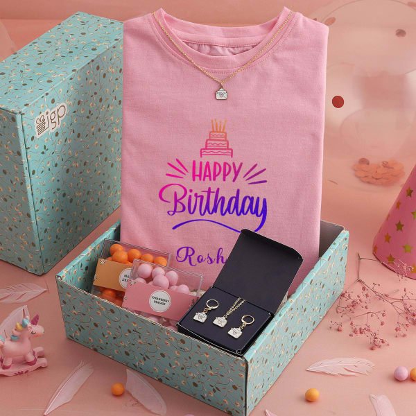 Happy Birthday Personalized Hamper - Pink