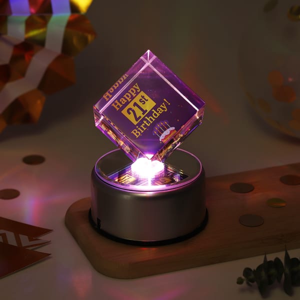 Happy Birthday Personalized LED Crystal Cube