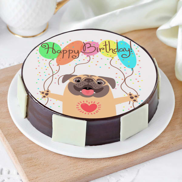Happy Birthday Pug Cake (Half Kg)