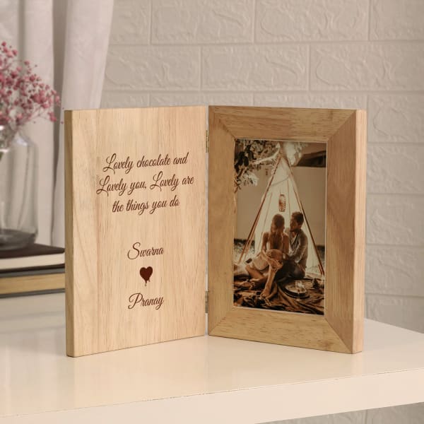 Happy Chocolate Day Personalized Wooden Door Photo Frame