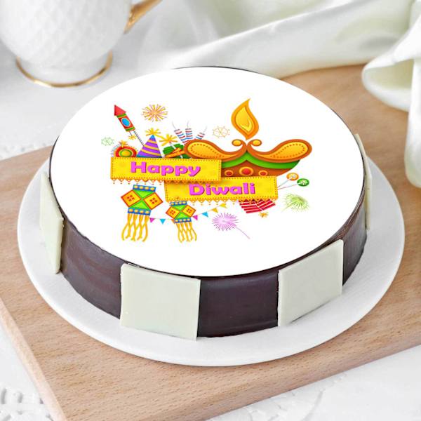 Happy Diwali Lantern & Diya Poster Cake