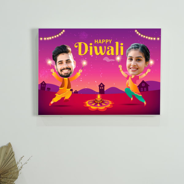 Happy Diwali Personalized A3 Canvas Photo Frame