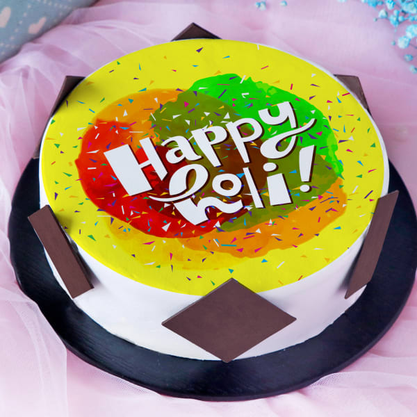 Happy Holi Celebration Poster Cake (Half Kg)