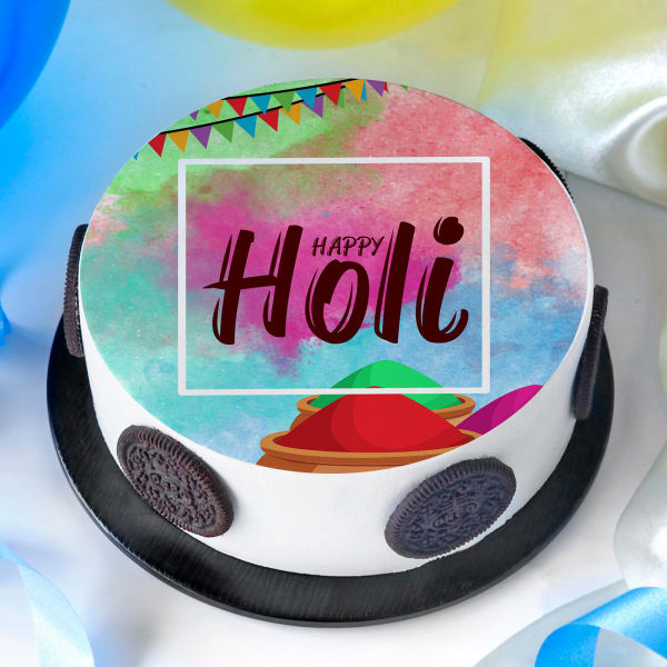 Happy Holi Colorful Poster Cake (Half Kg)
