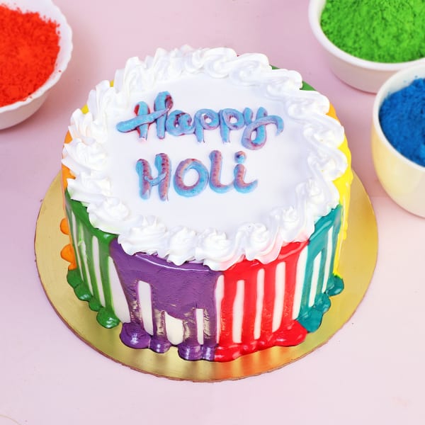 Happy Holi Fresh Cream Cake (Half kg)