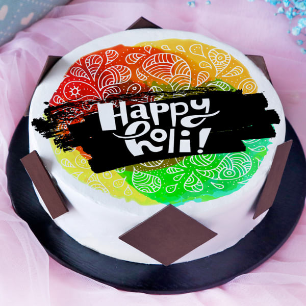 Happy Holi Poster Cake (Half Kg)