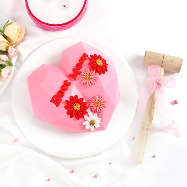 Happy Mother's Day Heart Pinata Cake (750 gms)