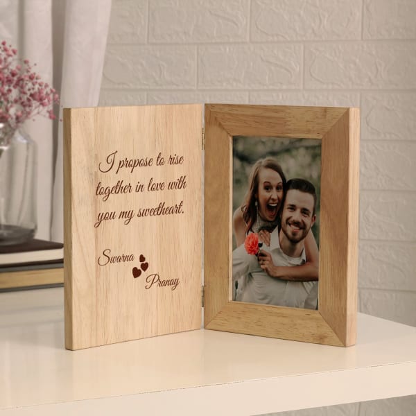 Happy Propose Day Personalized Woode Photo Frame