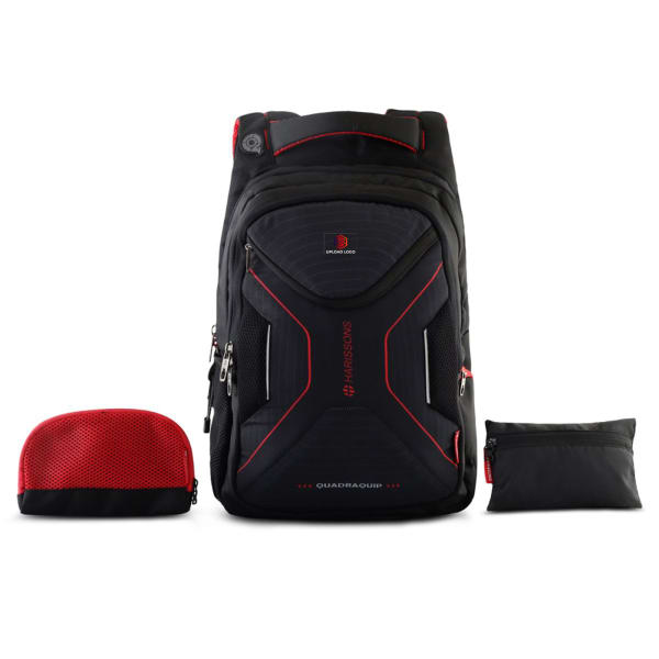 Harrisons Glint Casual Laptop Backpack - Black Red