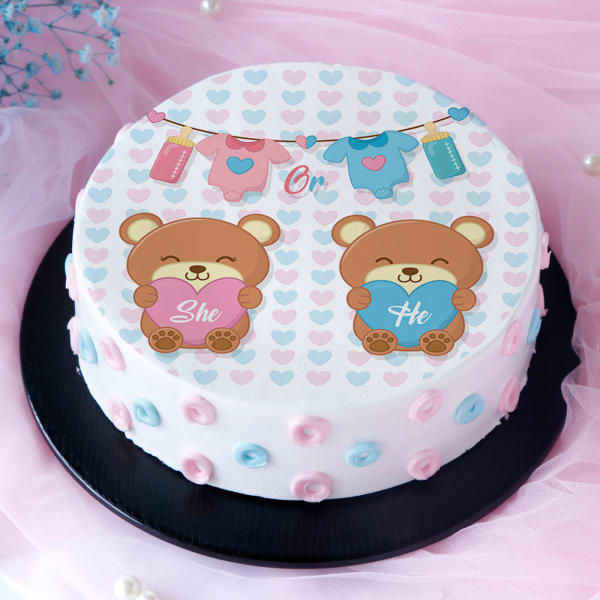 He or She Baby Shower Poster Cake (1 Kg)