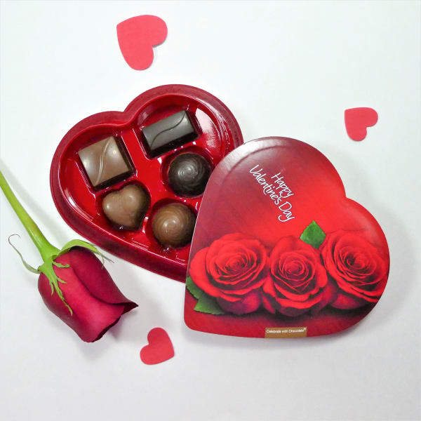 Heart Chocolate with Rose
