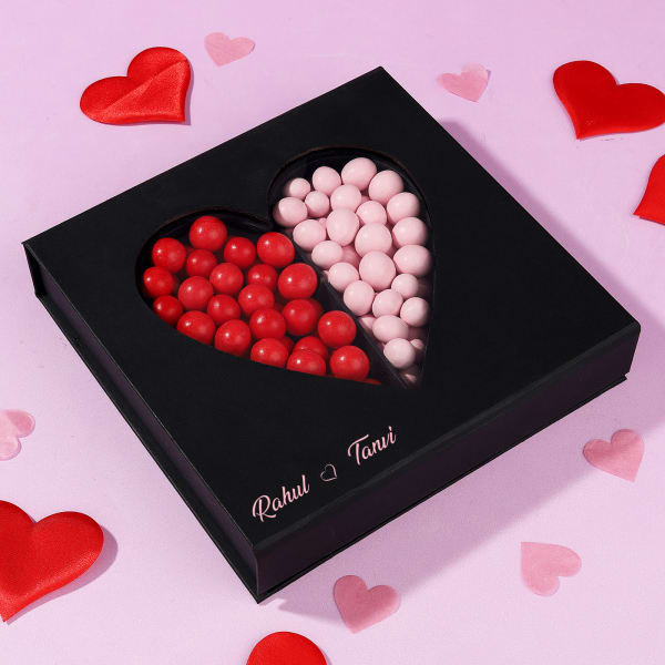 Heart-filled Personalized Box of Sweet Dragees