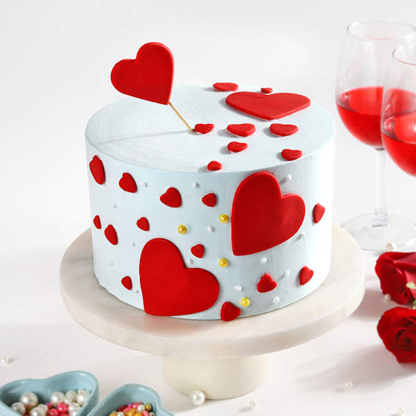 Heart Filled Valentine's Cake