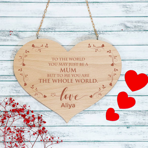 Heart Shaped Personalized Wall Hanging for Mom