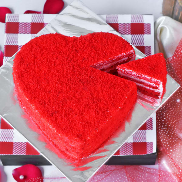 Order Heart Shaped Red Velvet Cake Half Kg Online at Best Price, Free ...