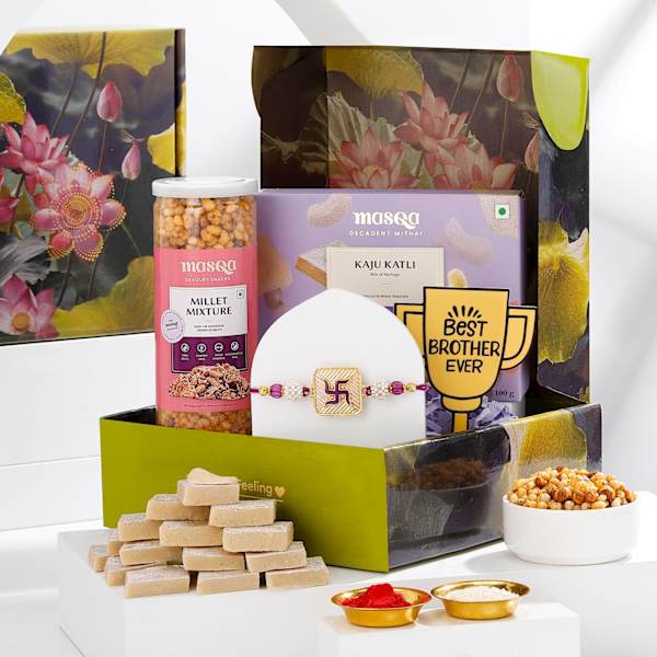 Heartfelt Swastik Rakhi Hamper