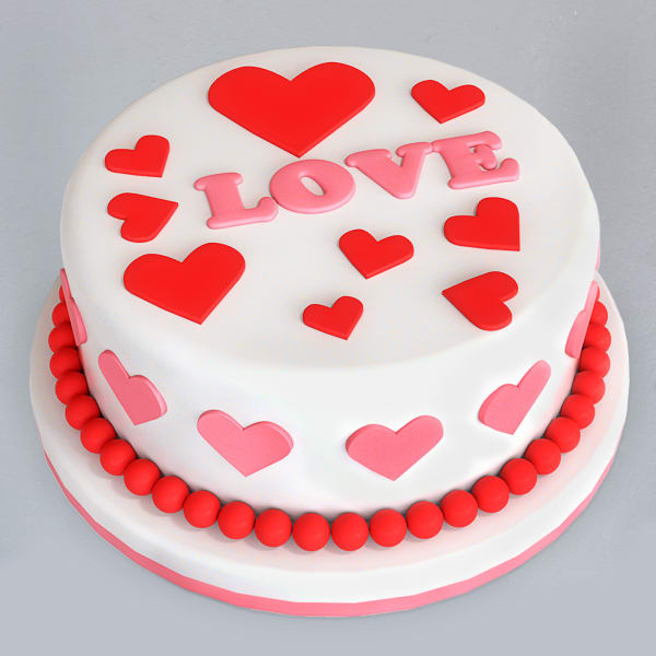 Hearts Fondant Cake (2 Kg)