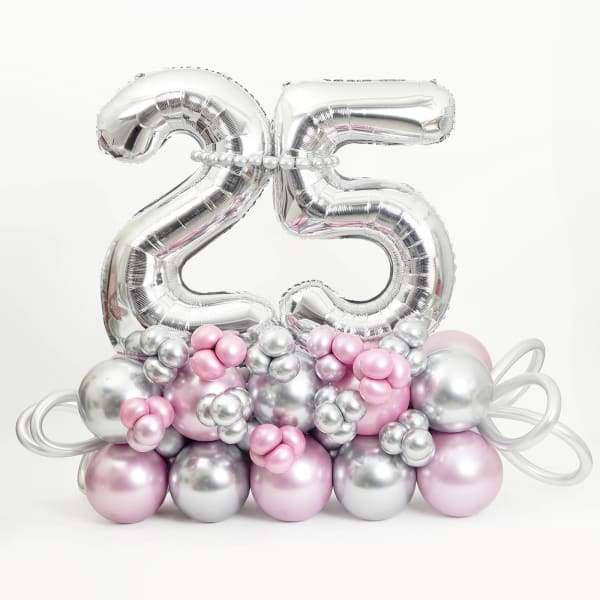 Heartwarming Surprise - Balloon Arrangement - Pink And Silver